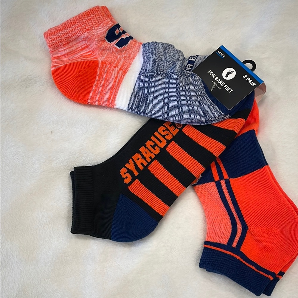 Syracuse Men's Ankle Socks - 3 Pack nwt officially licensed